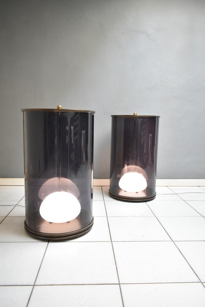 Light Columns in Brass and Acrylic Glass, Set of 2 - 2