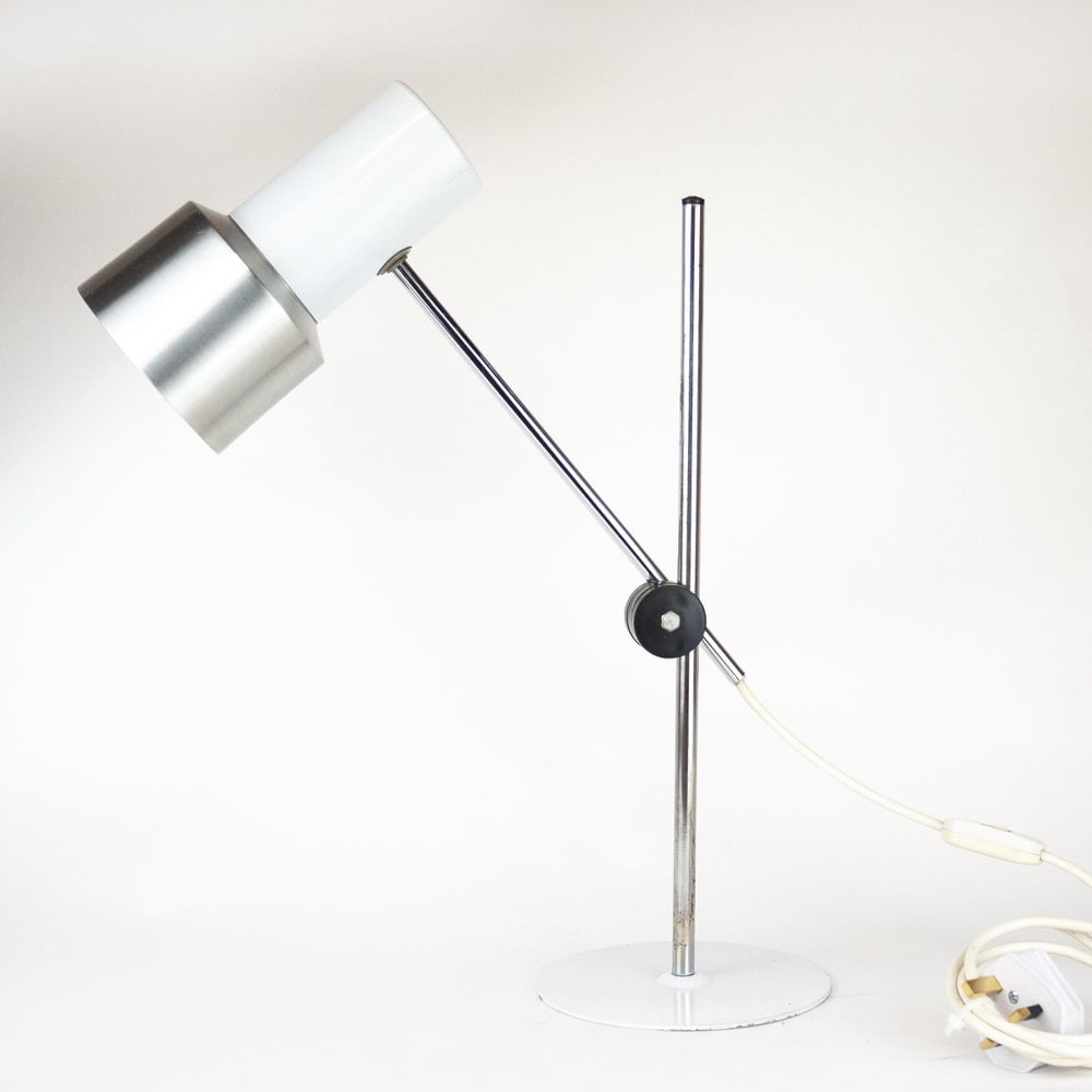 Italian White Aluminium Desk Lamp from Prova, 1960s - 2