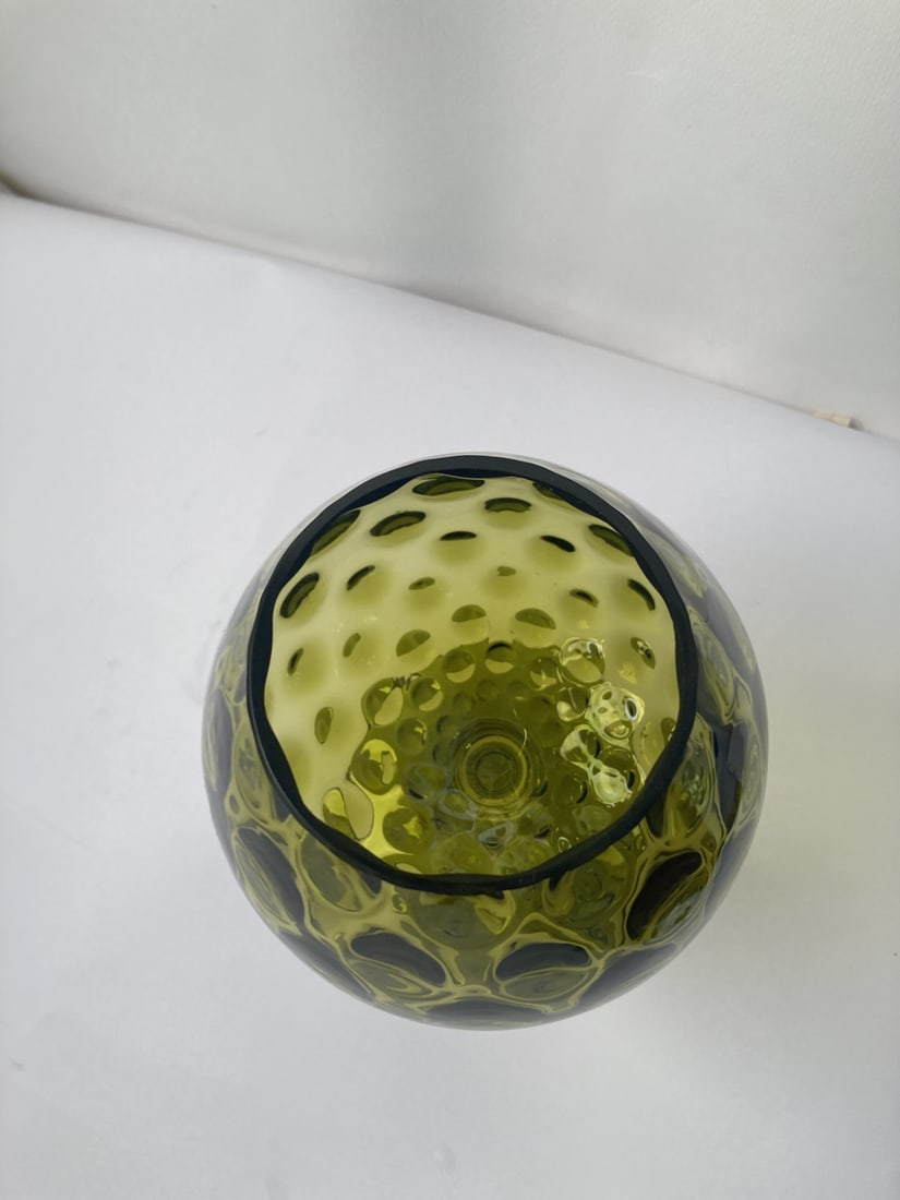 Mid-Century Green Murano Glass Vase - 4