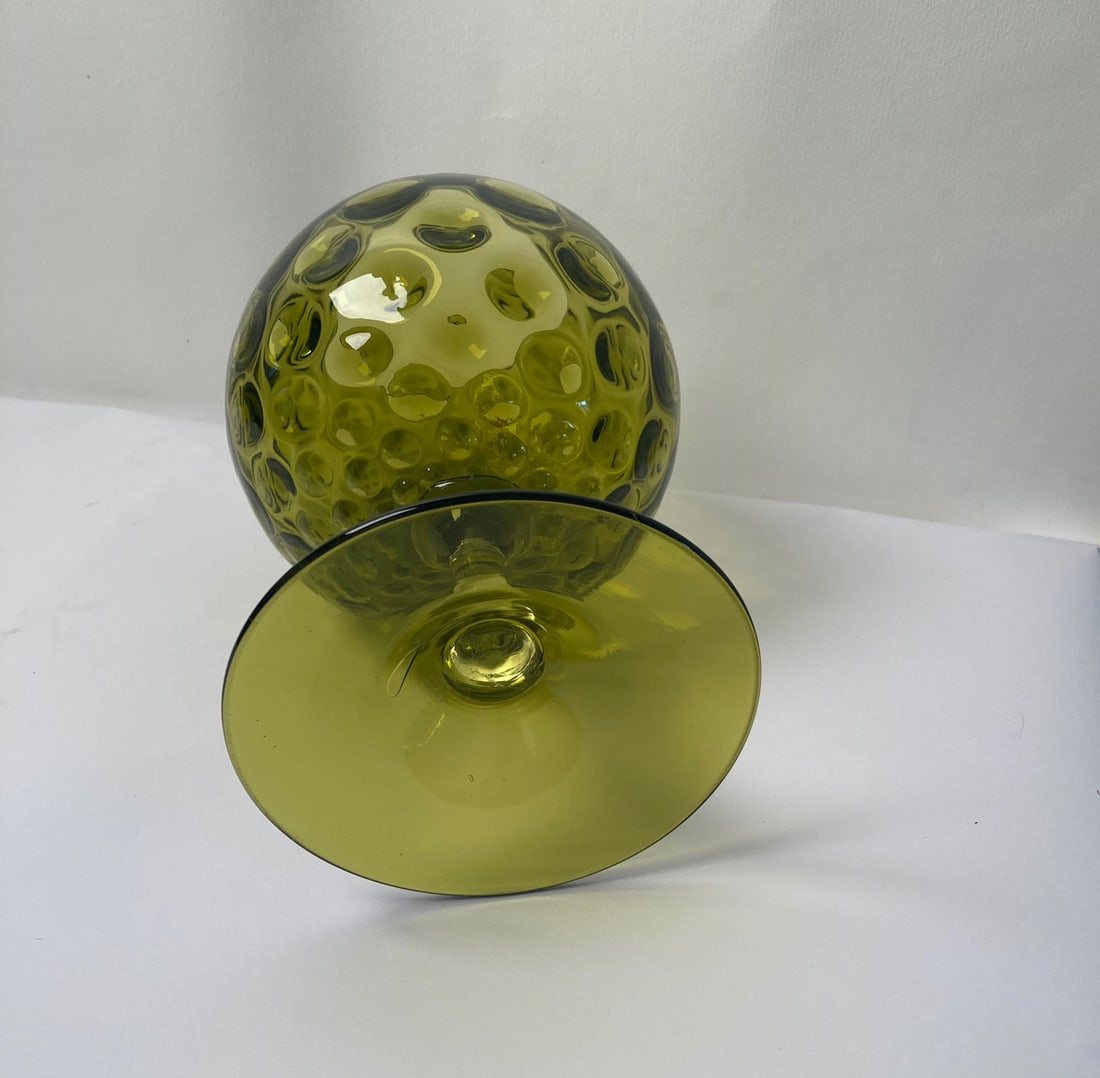 Mid-Century Green Murano Glass Vase - 7