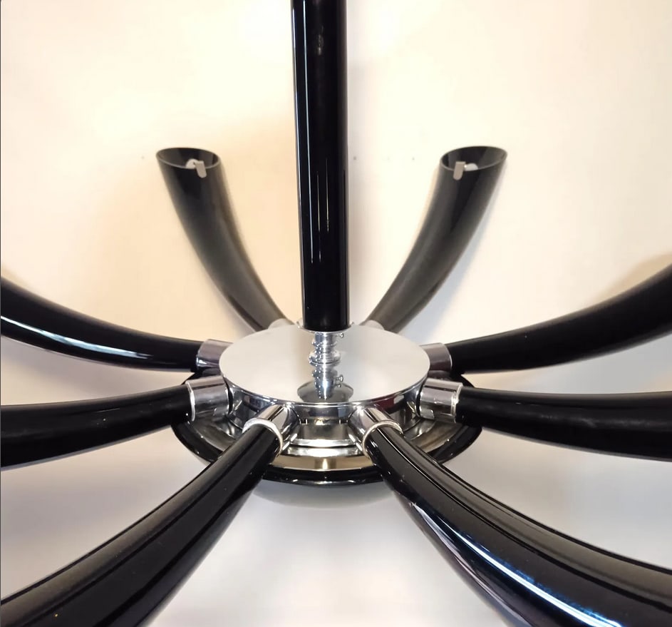 Murano Glass Nero Infinito Ceiling Light by Seguso - 10