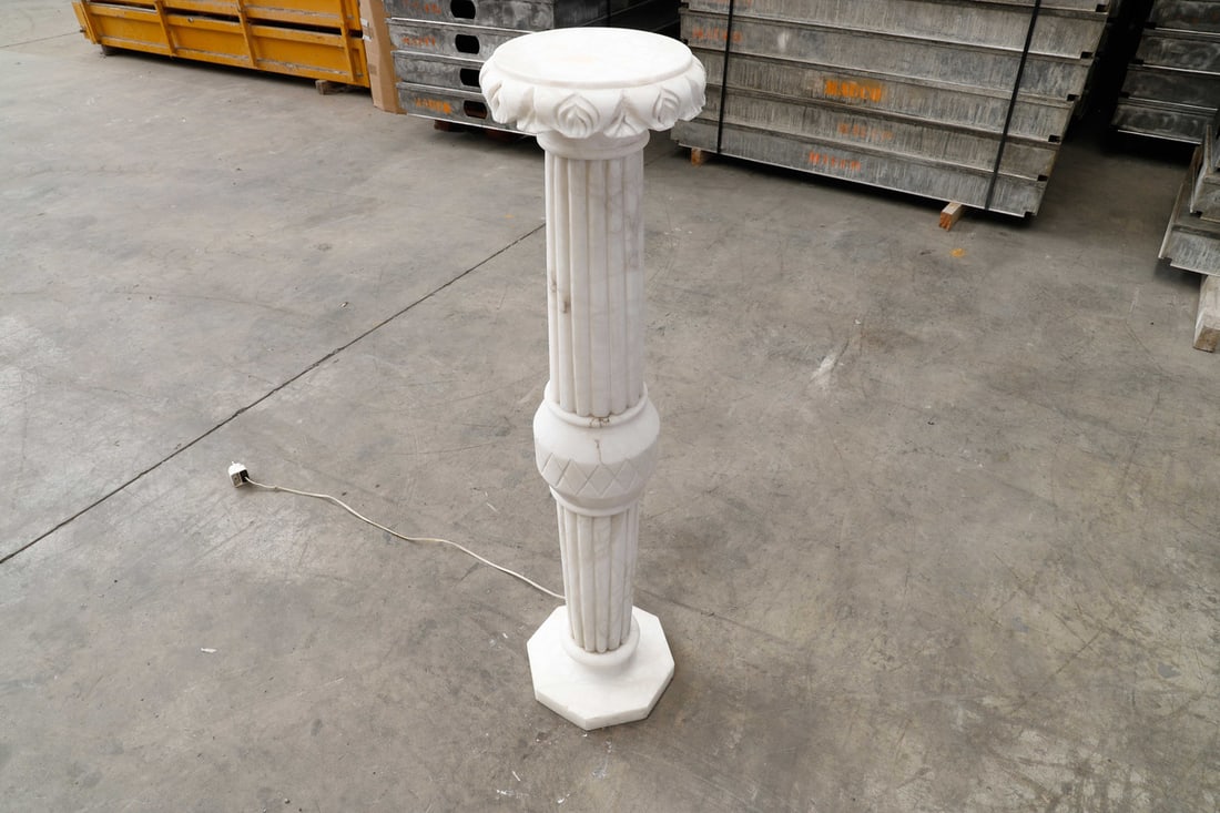 Pedestal Column in White Marble, 1991 - 2