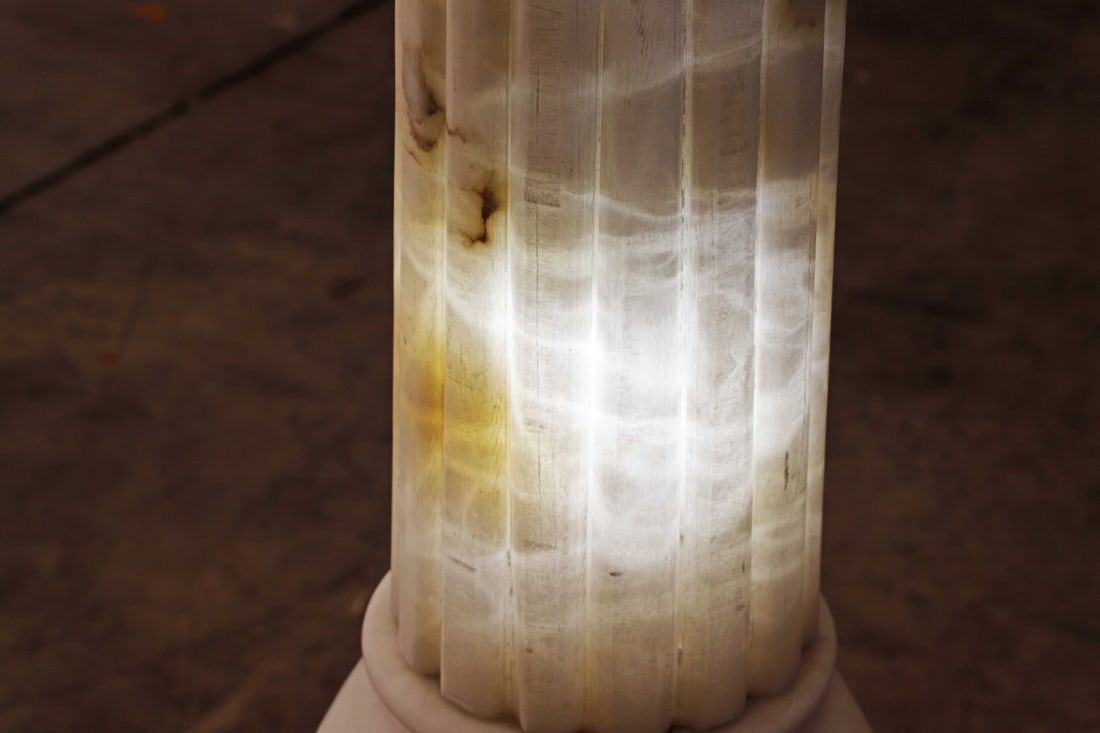 Pedestal Column in White Marble, 1991 - 3