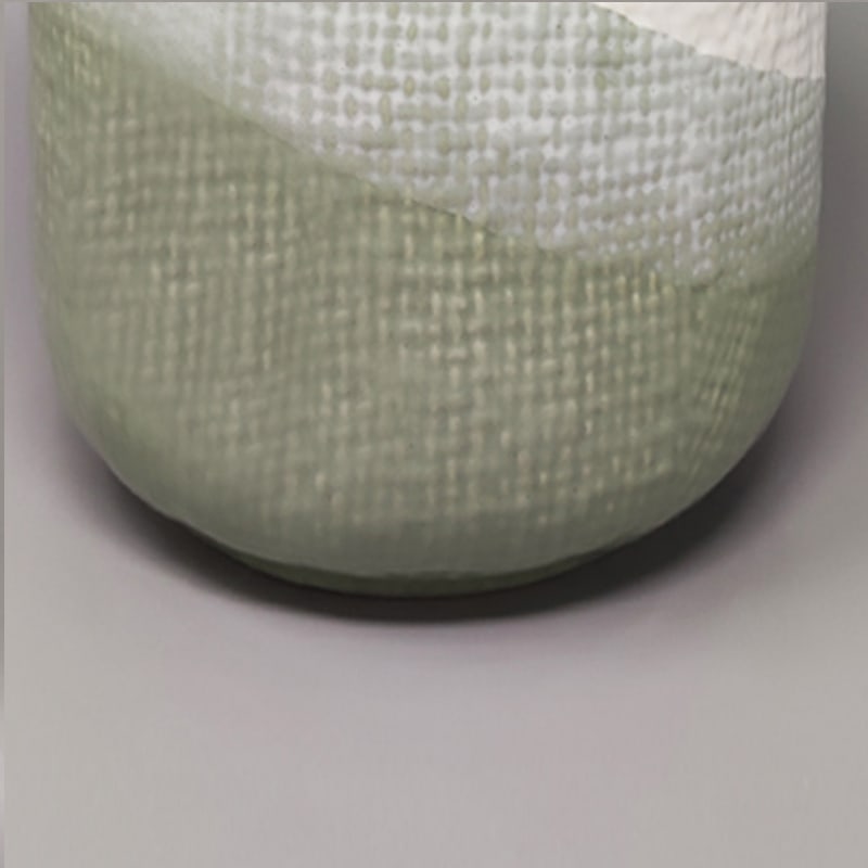 Green & White Vase in Ceramic by F.lli Brambilla, 1970s - 5