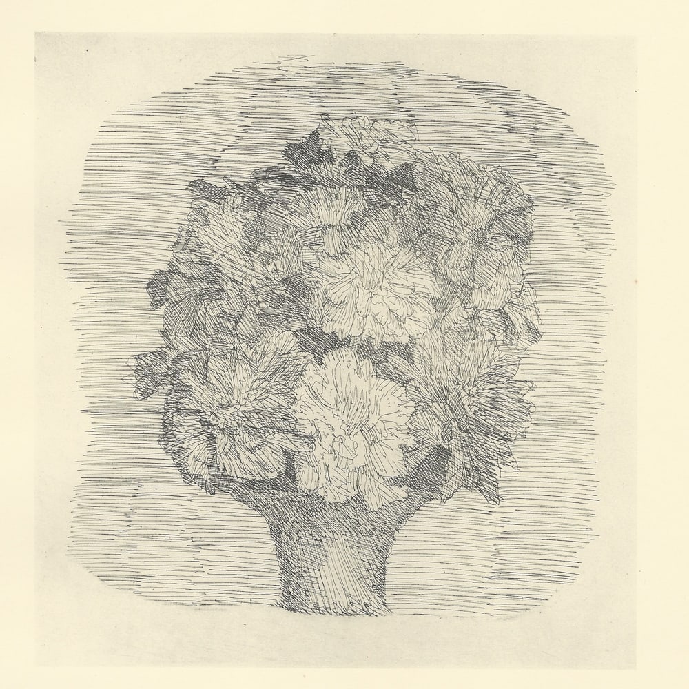 Giorgio Morandi, Zinnias in a Vase, 1957, Lithograph - 2