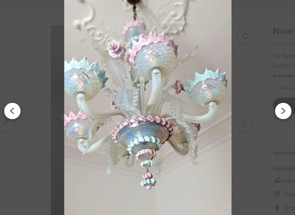 Murano Glass Chandelier from Ca Rezzonico, 1980s - 8