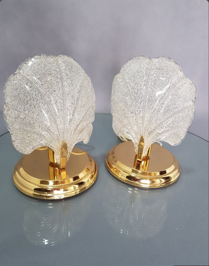 Murano Glass Palm Leaf Lamps by Barovier, Set of 2 - 8