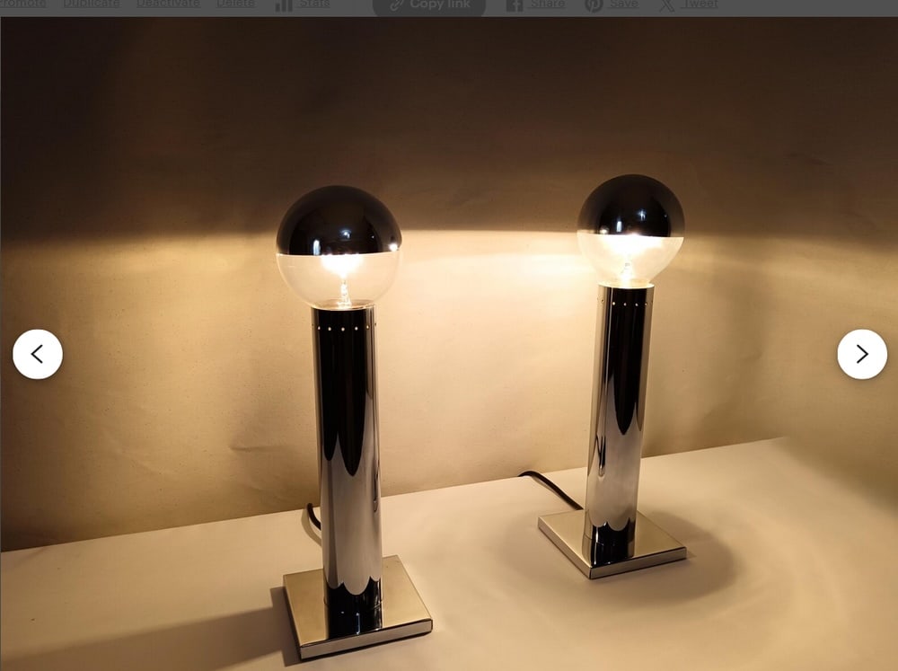 Italian Silver Table Lamps by Reggiani, 1970s, Set of 2 - 10