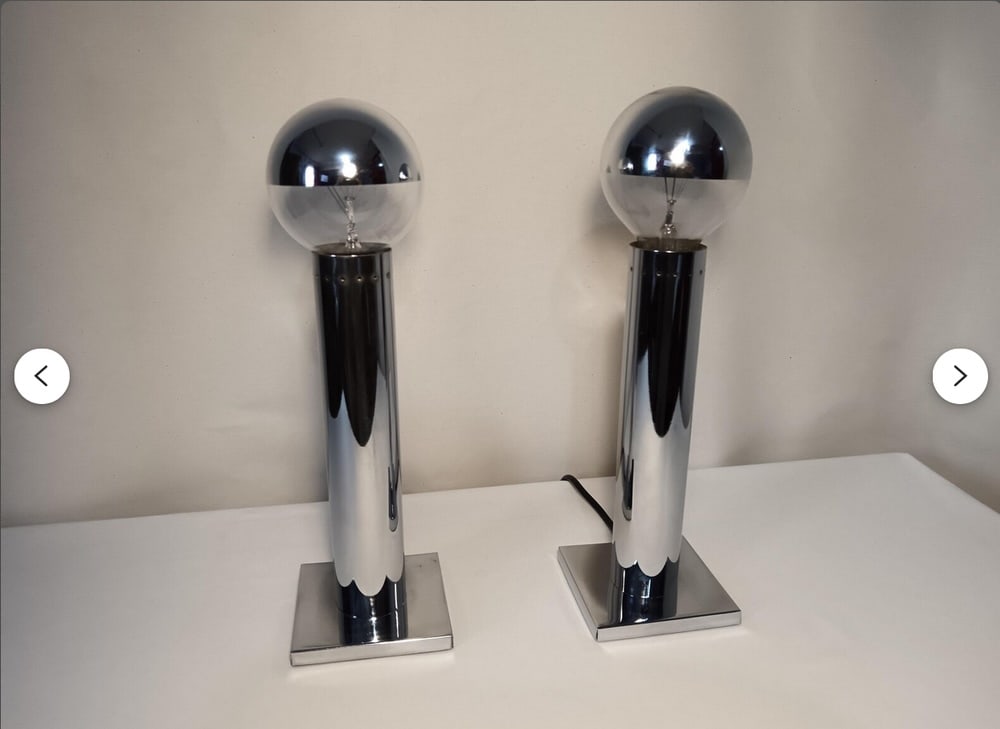 Italian Silver Table Lamps by Reggiani, 1970s, Set of 2 - 9