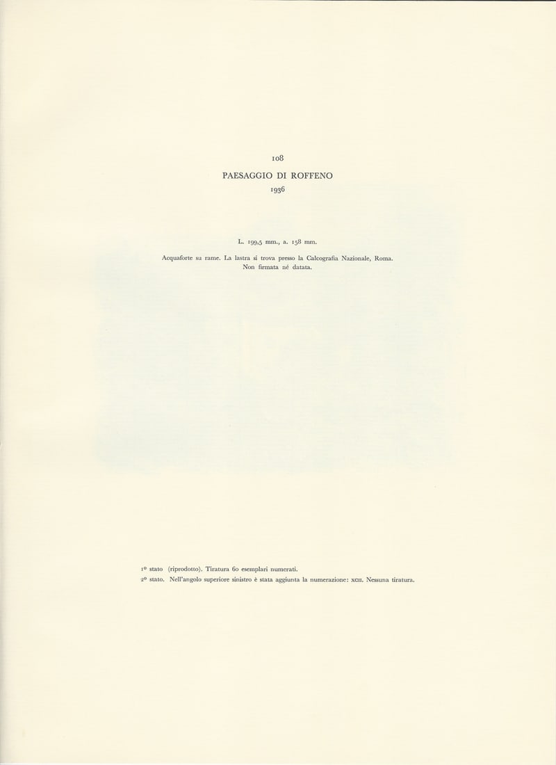 Giorgio Morandi, Landscape in Roffeno, 1957, Lithograph - 5