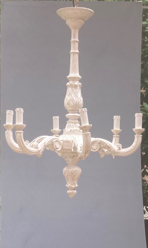 Florence Chandelier in Wood, 1960s - 9