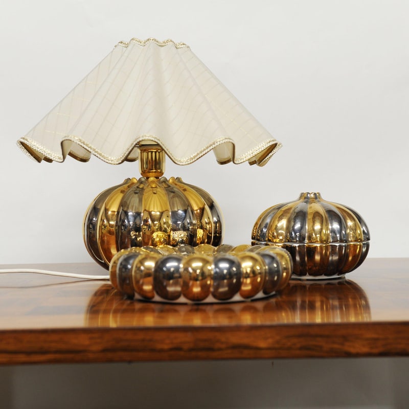 Italian Silver and Gold Desk Lamp, 1980s - 7