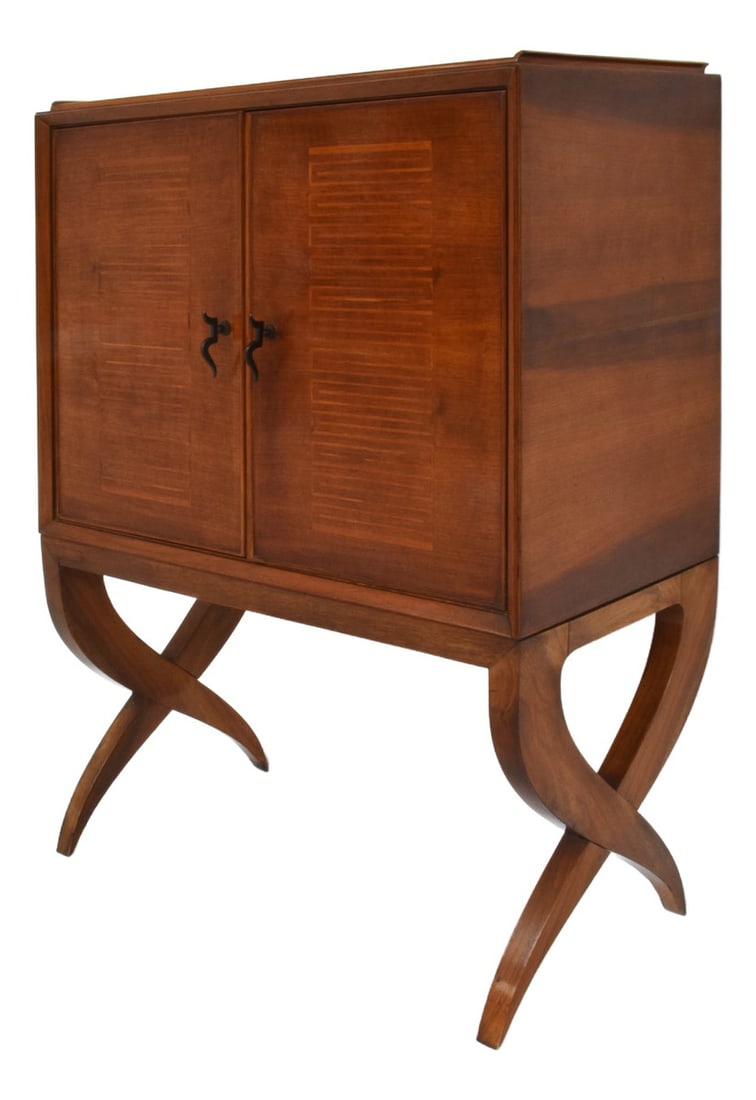 Dry Bar attributed to Emilio Lancia, Milano, 1948: Country of Manufacture: Italy Design Period: 1920 to 1949 Production Period: 1940 to 1949 Restoration and Damage Details: Light wear consistent with age and use Detailed Condition: Very Good — T