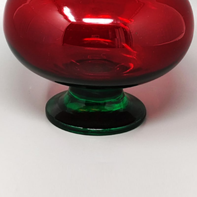 Red and Green Jar in Empoli Glass from Rossini, 1960s - 4