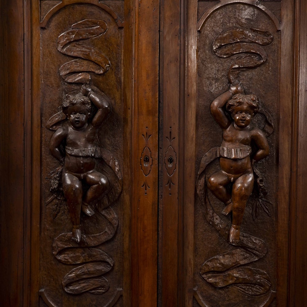 Carved Secretaire with Drawers - 12