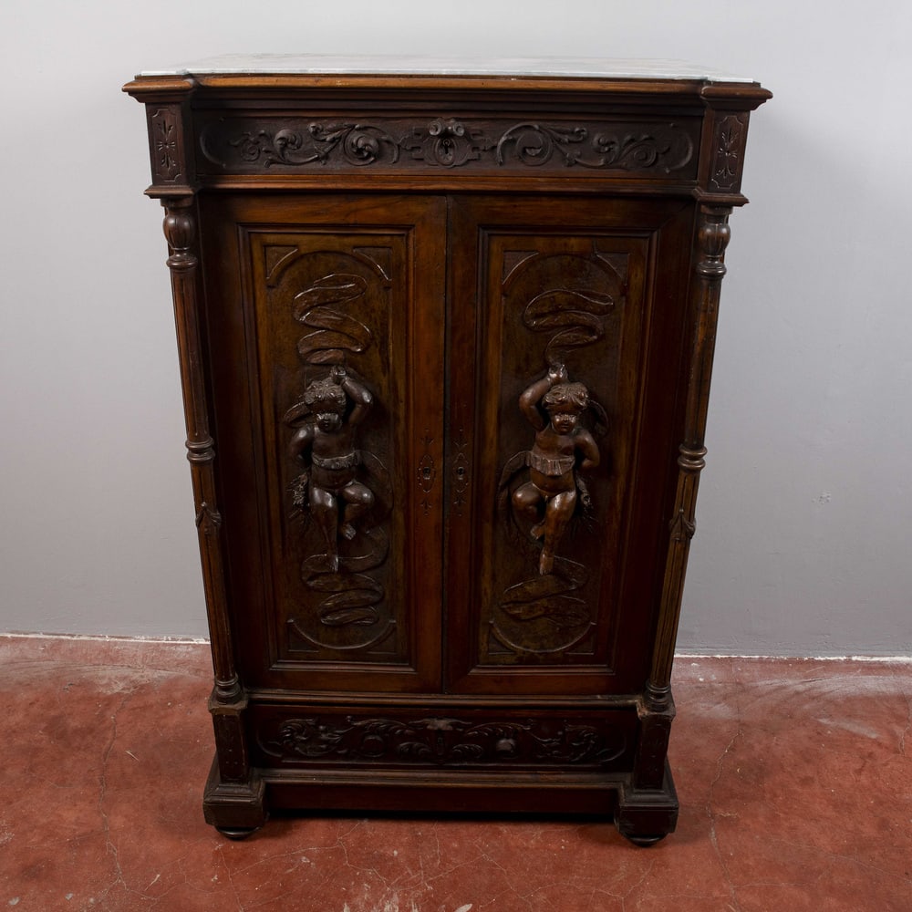 Carved Secretaire with Drawers - 18