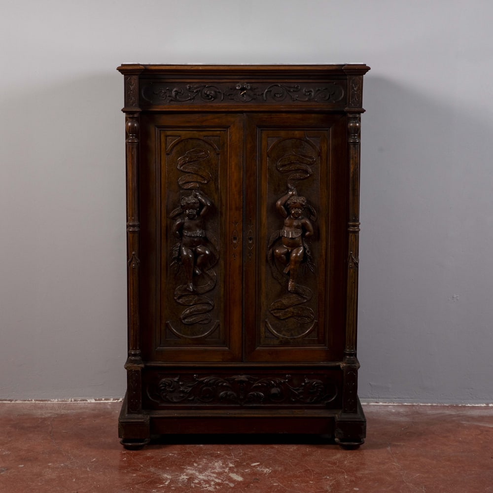 Carved Secretaire with Drawers - 2