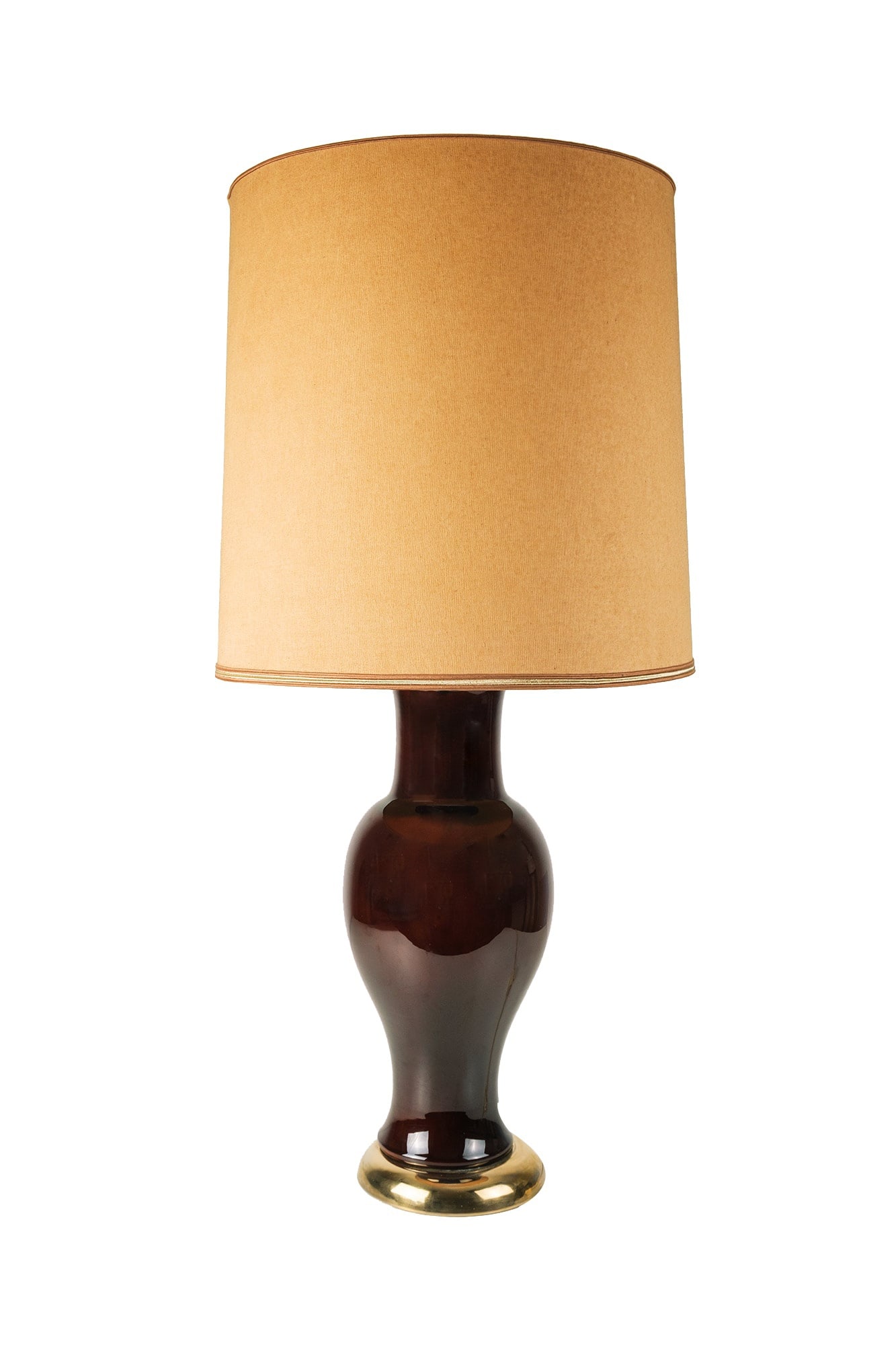 Italian Ceramic Table Lamp, 1970s: Splendid Ceramic Table Lamp, monogram signature on the base. Italy, 1970s. Country of Manufacture: Italy Design Period: 1970 to 1979 Production Period: Unknown Restoration and Damage Details: Light