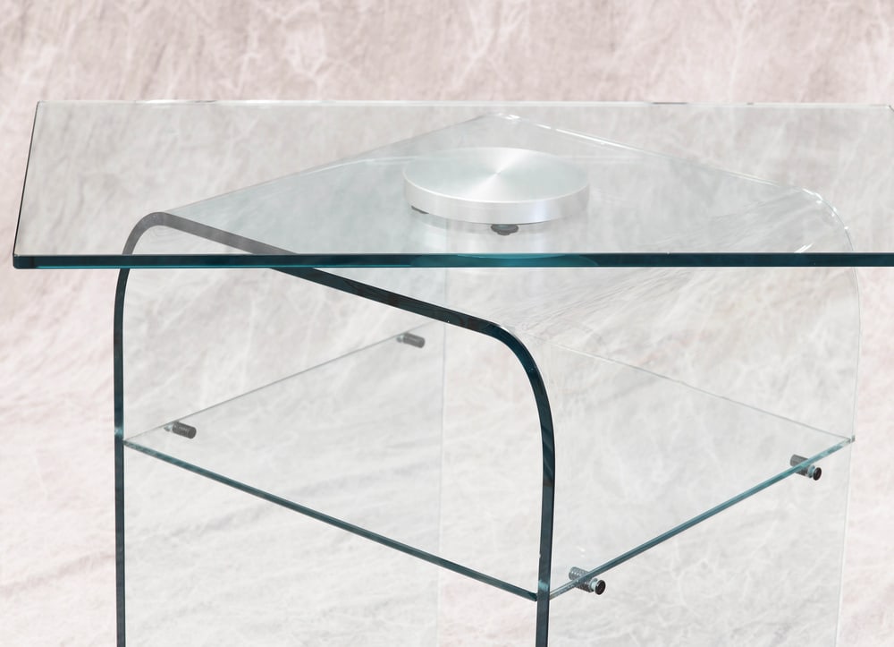 Italian Mobile Table in Crystal from Fiam, 1983 - 4