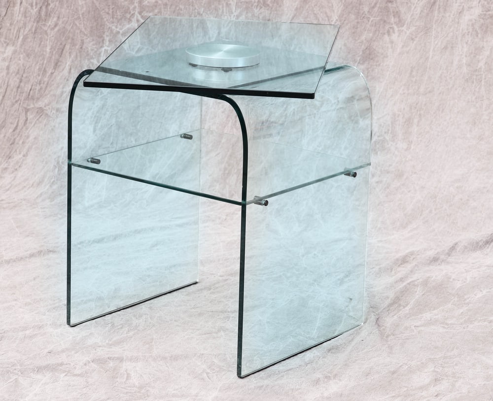 Italian Mobile Table in Crystal from Fiam, 1983 - 5