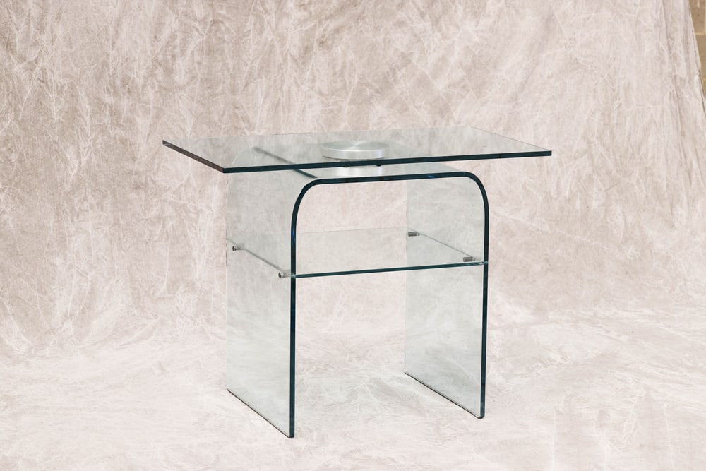 Italian Mobile Table in Crystal from Fiam, 1983 - 6