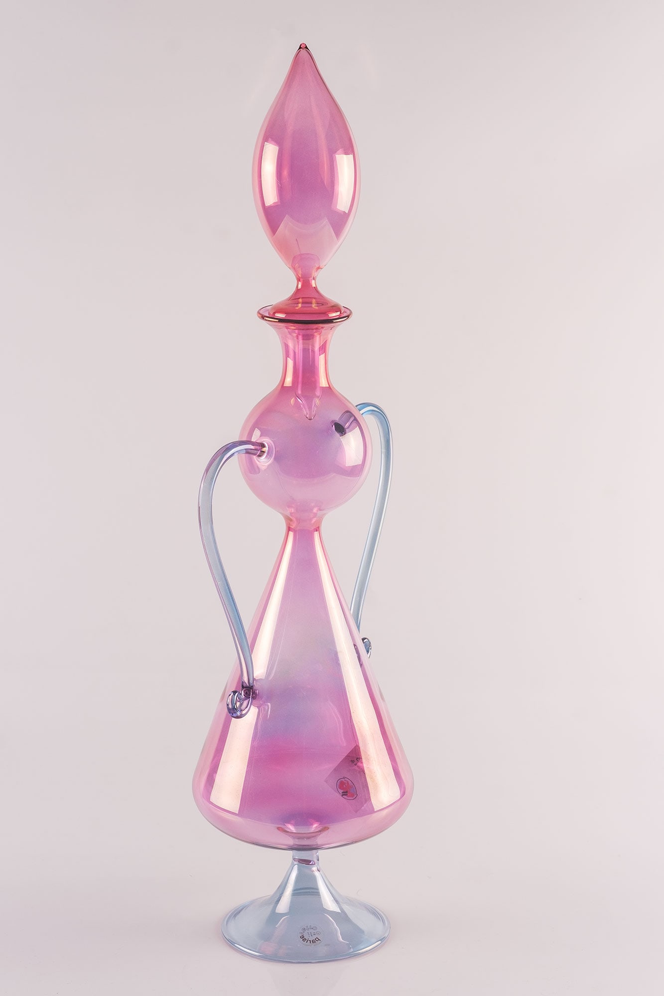 Italian Mouth Blown Glass Bottle by Parise Vetro - 2