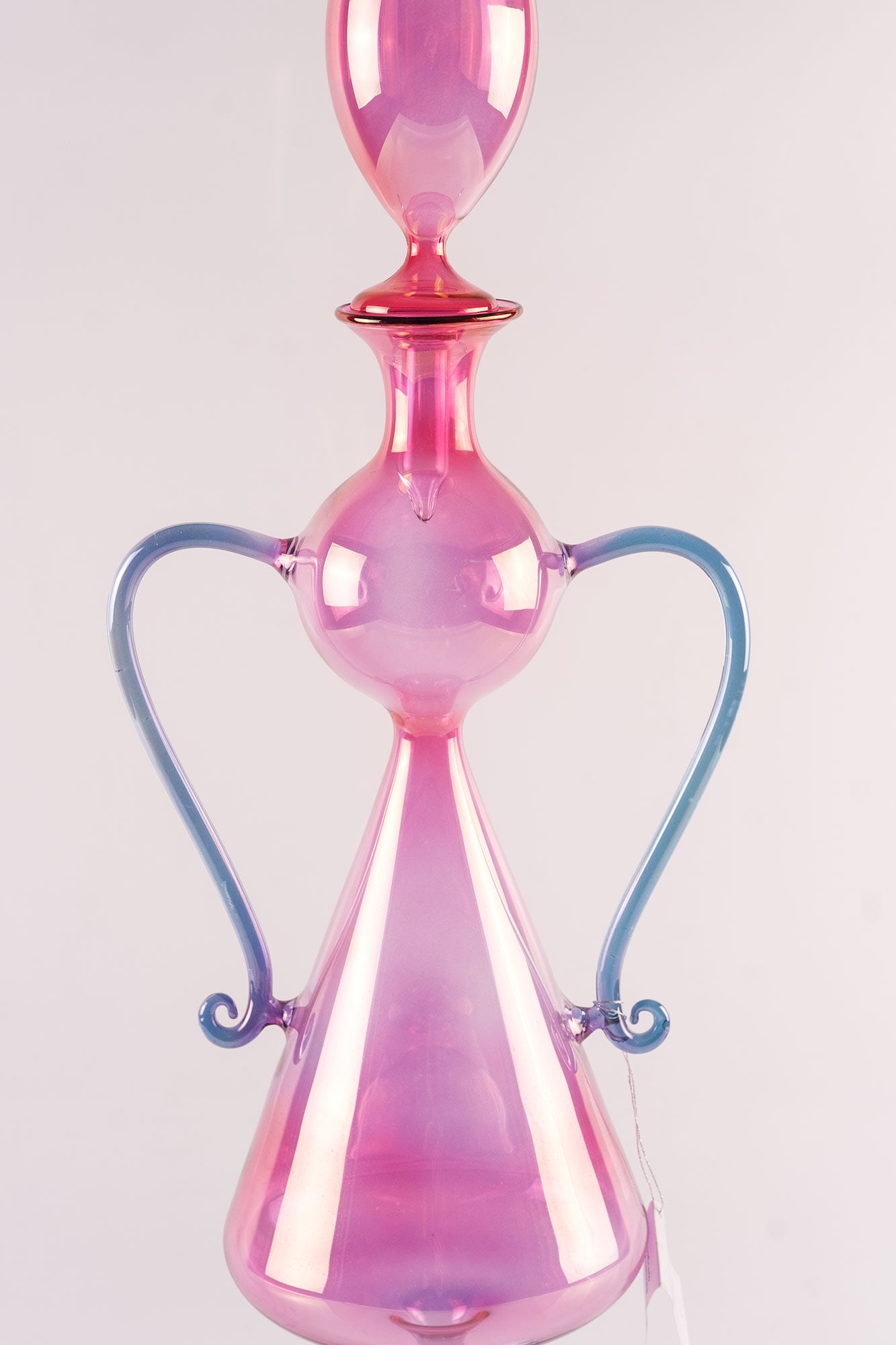 Italian Mouth Blown Glass Bottle by Parise Vetro - 3