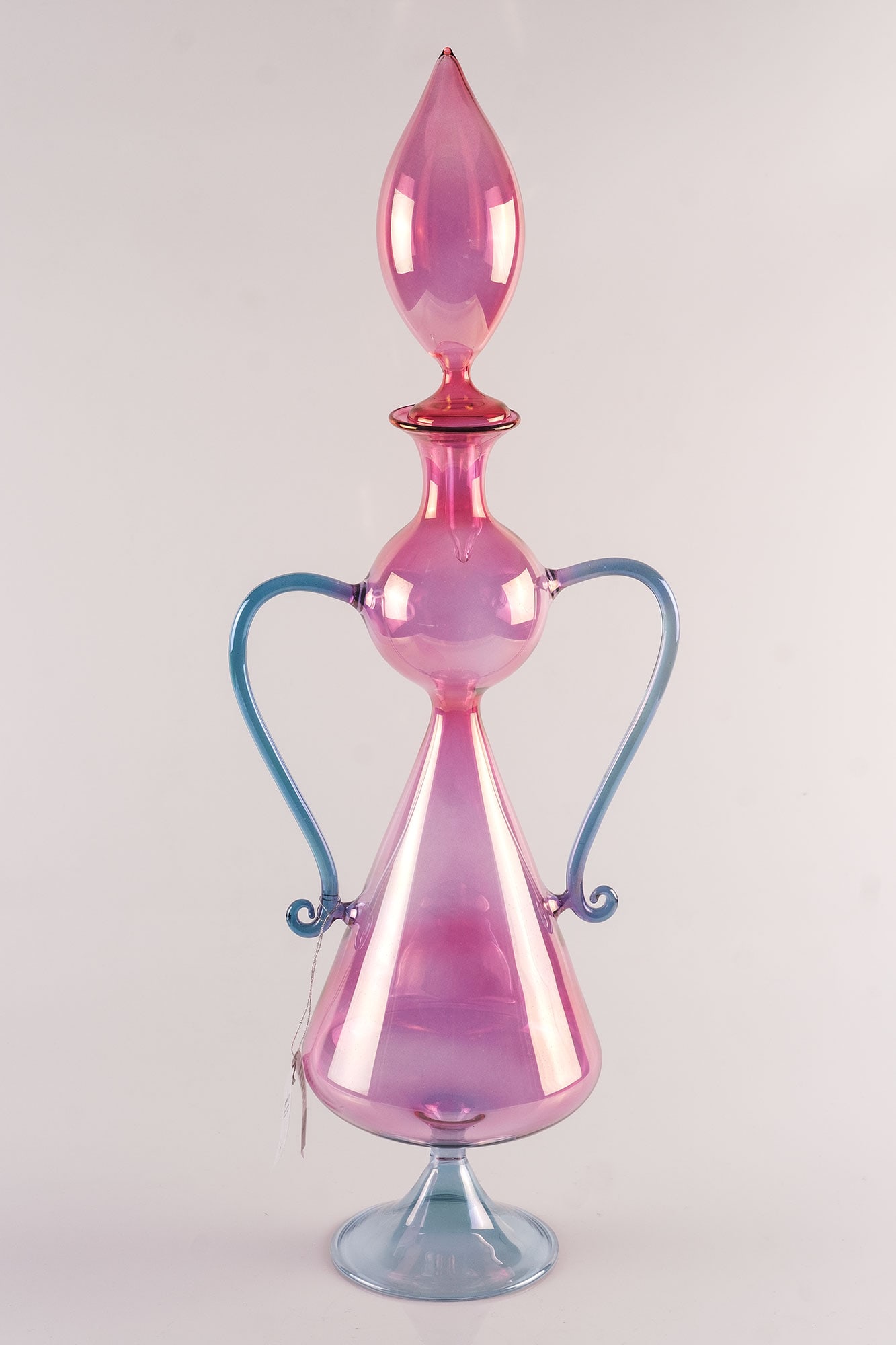 Italian Mouth Blown Glass Bottle by Parise Vetro - 7