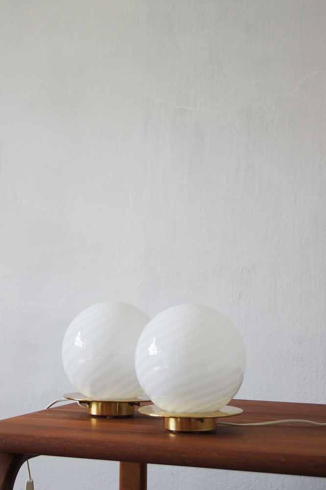 Italian Ball Table Lamps, Set of 2 - 2