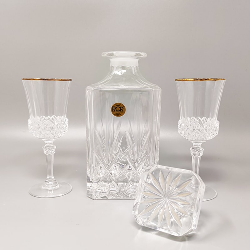 Crystal Decanter and Glasses from RCR, Set of 3 - 2