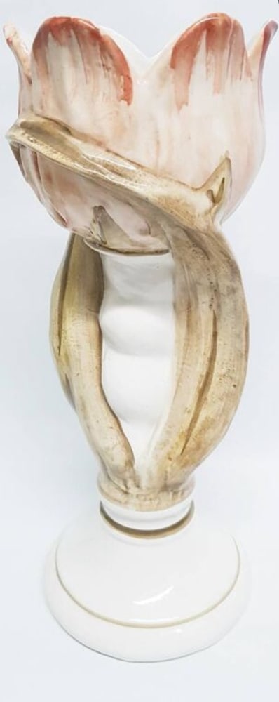 Large Hand Glazed Flower Vase by Capodimonte - 12