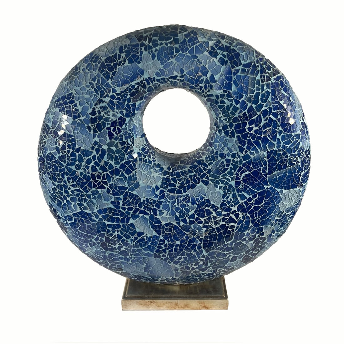 Sculptural Crackled Glass Mosaic Table Lamp, 1990s - 3