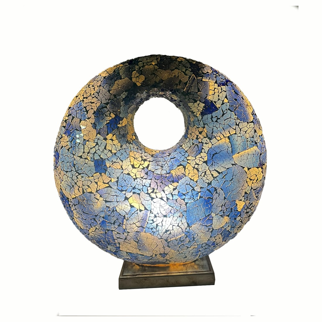 Sculptural Crackled Glass Mosaic Table Lamp, 1990s - 4