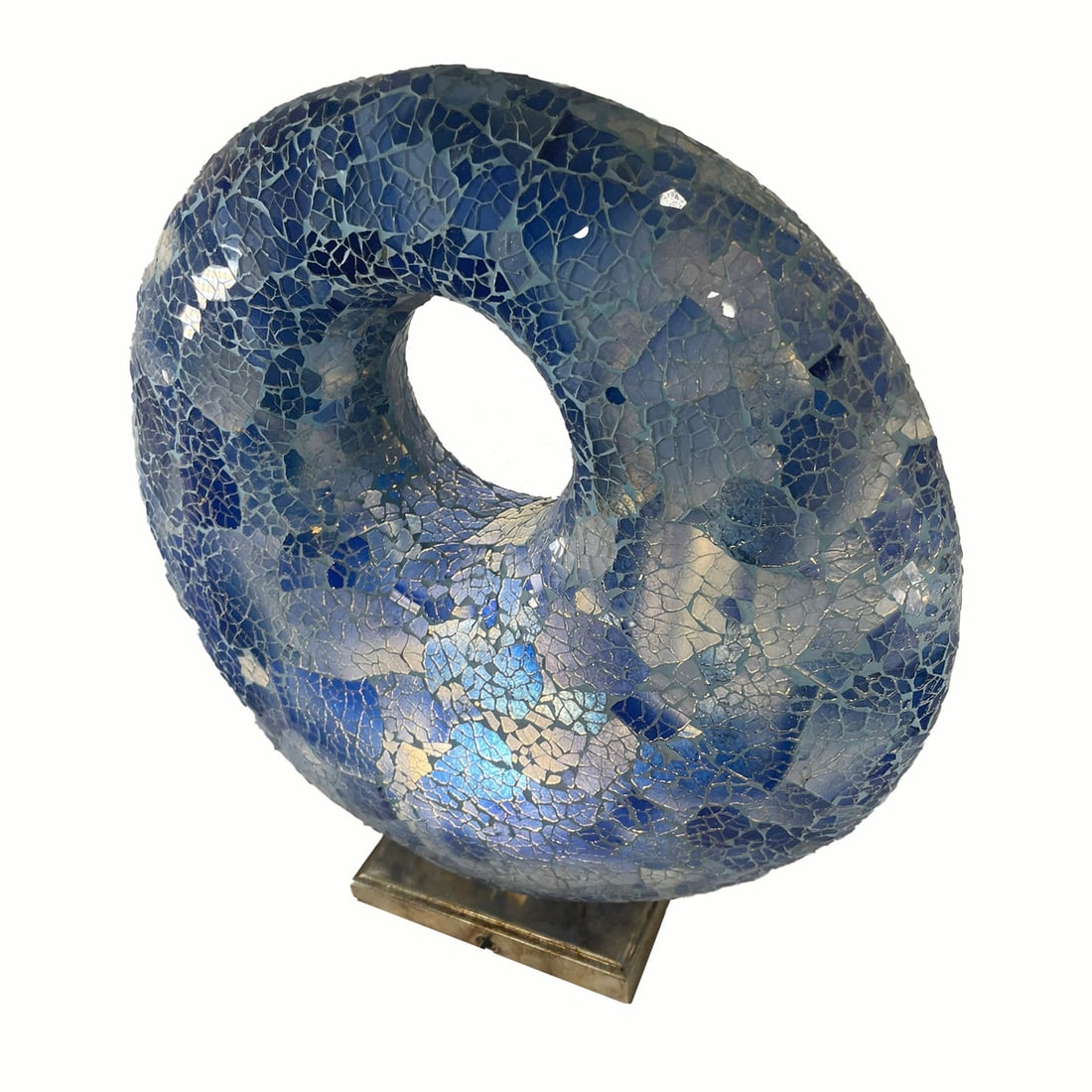 Sculptural Crackled Glass Mosaic Table Lamp, 1990s - 5