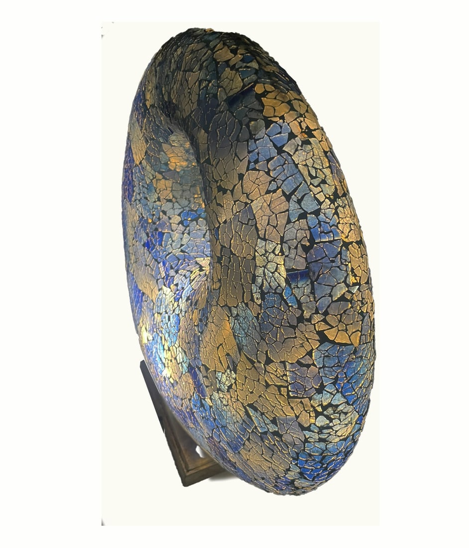 Sculptural Crackled Glass Mosaic Table Lamp, 1990s - 7