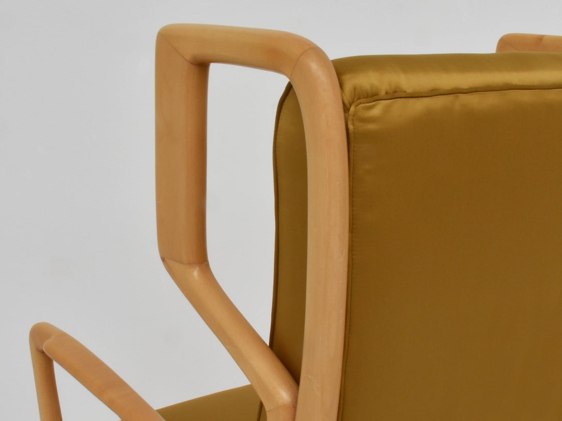 Armchairs in Satin by Orlando Orlandi, 1951, Set of 2 - 7