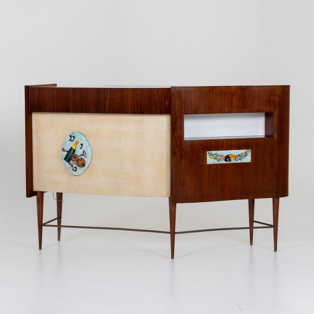 Vintage Italian Bar with Bar Stools, 1950s, Set of 4 - 13