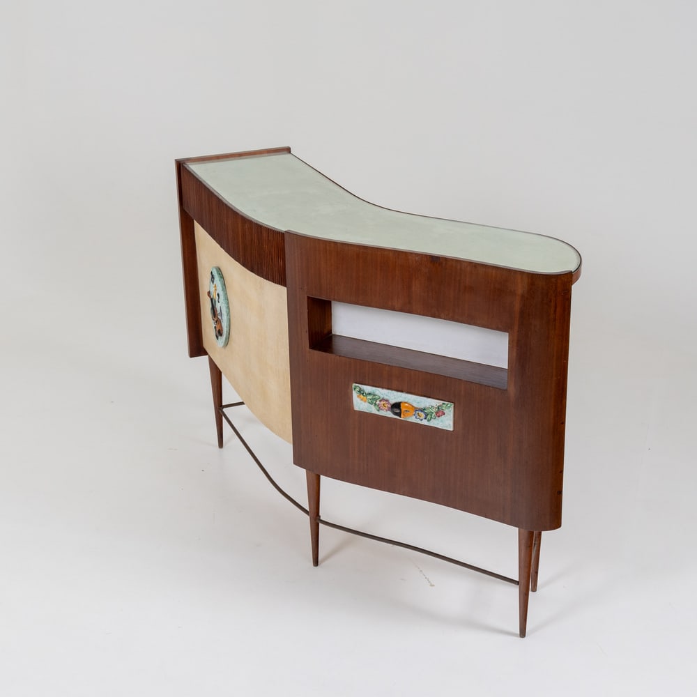 Vintage Italian Bar with Bar Stools, 1950s, Set of 4 - 7