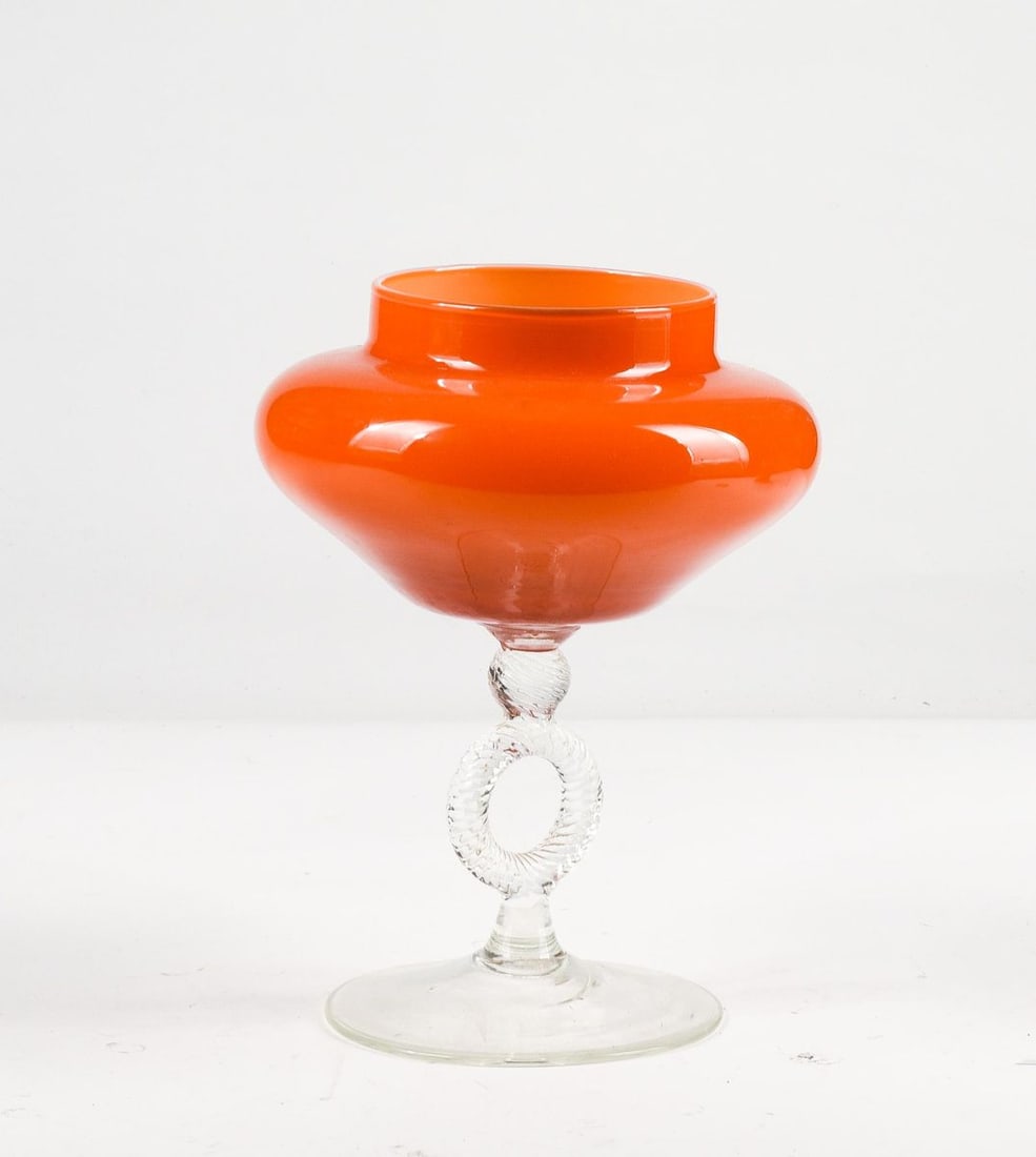 Orange Murano Glass Vase, 1950s - 2