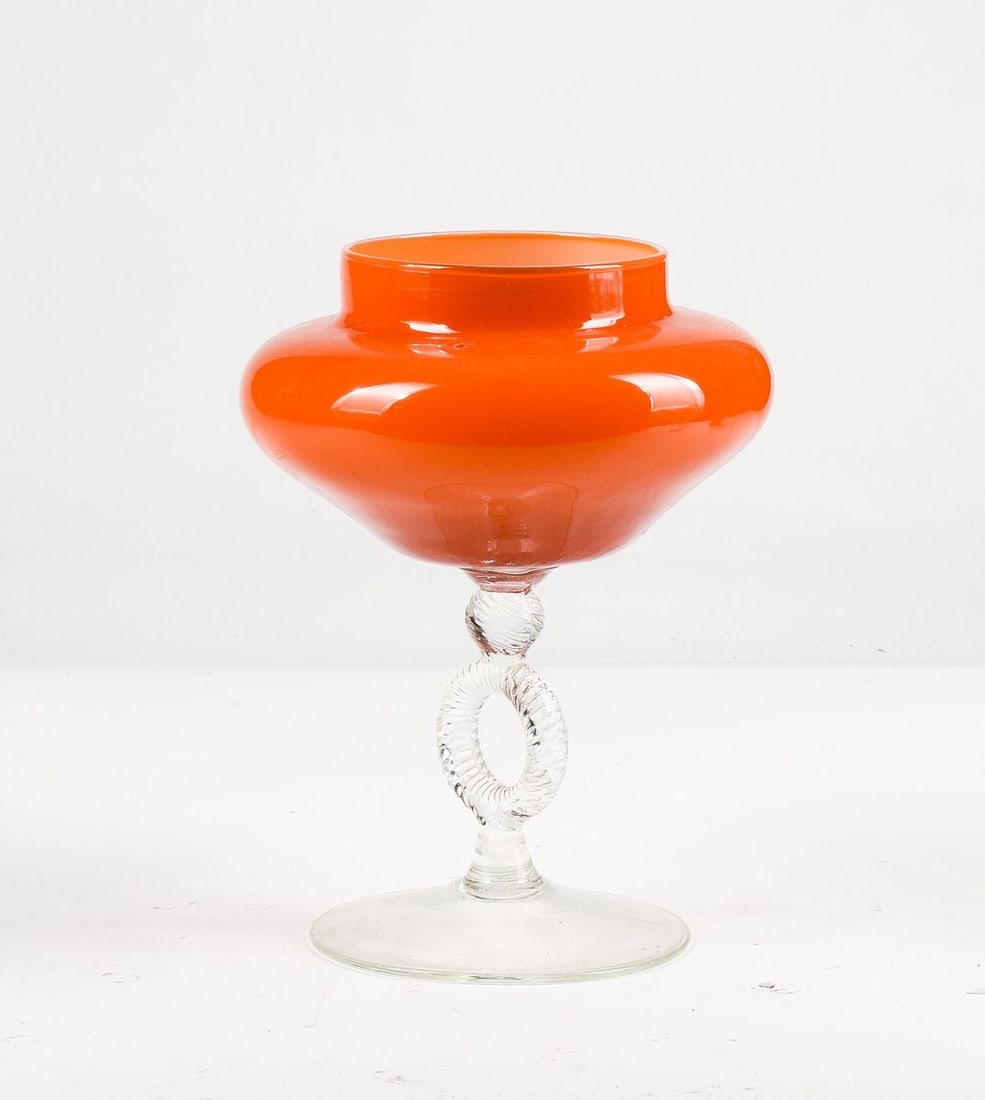 Orange Murano Glass Vase, 1950s - 4