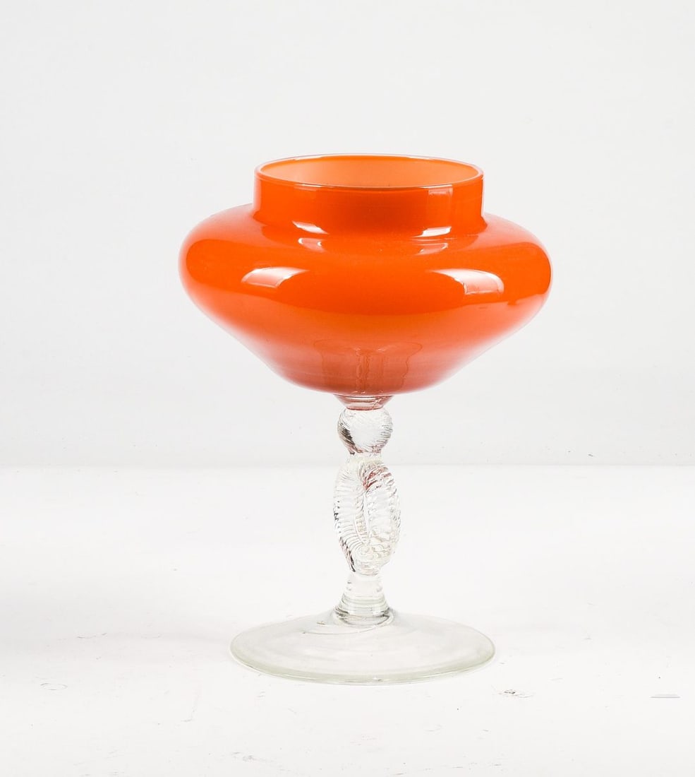 Orange Murano Glass Vase, 1950s - 7