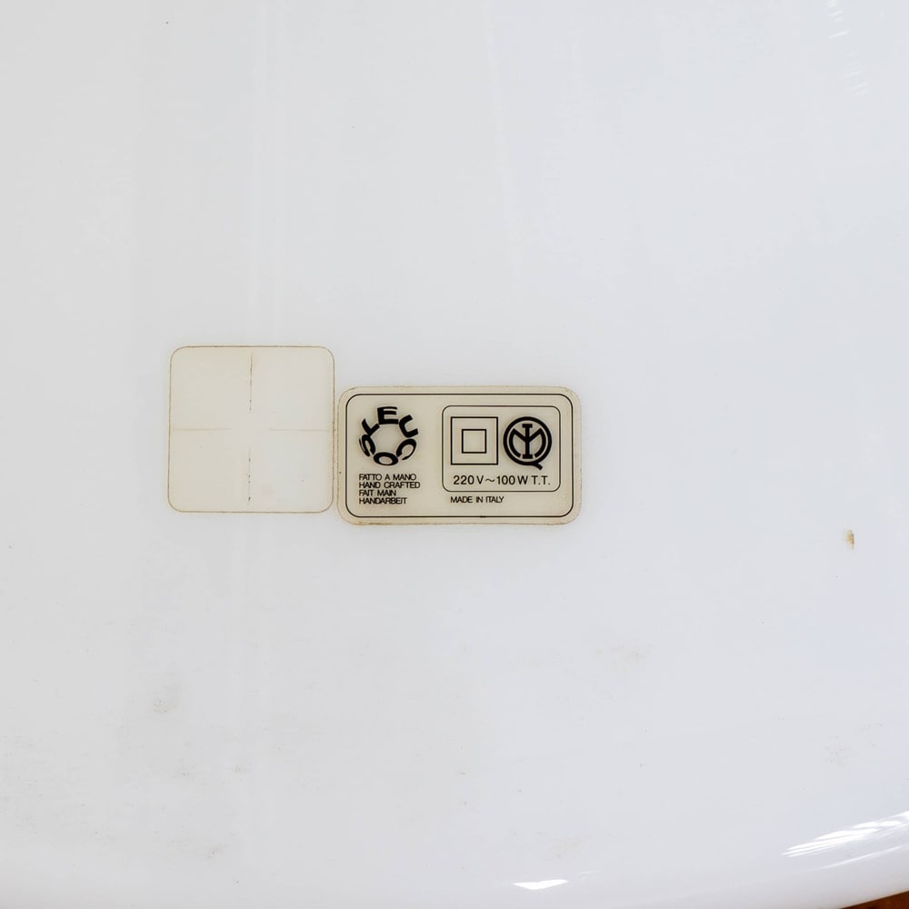 White and Red Glass Table Lamp by Leucos, Italy, 1960s - 4