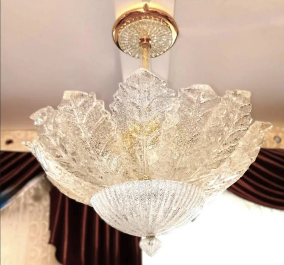 Murano Glass Ceiling Light from Barovier & Toso, 1970s - 2