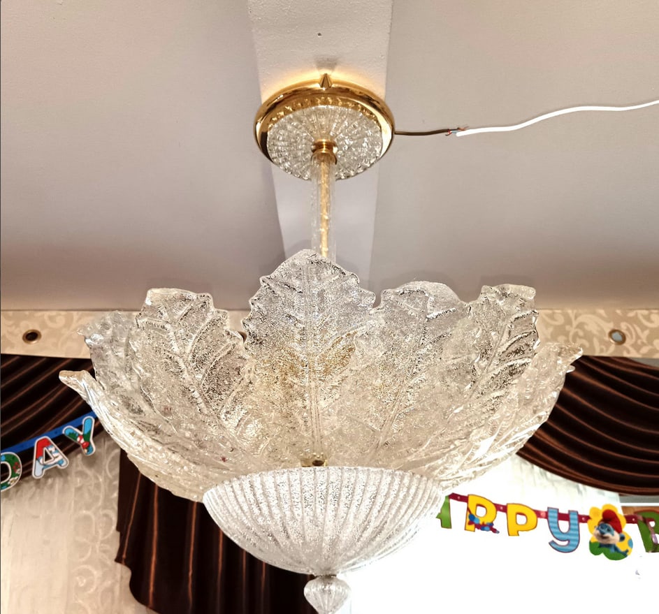 Murano Glass Ceiling Light from Barovier & Toso, 1970s - 7