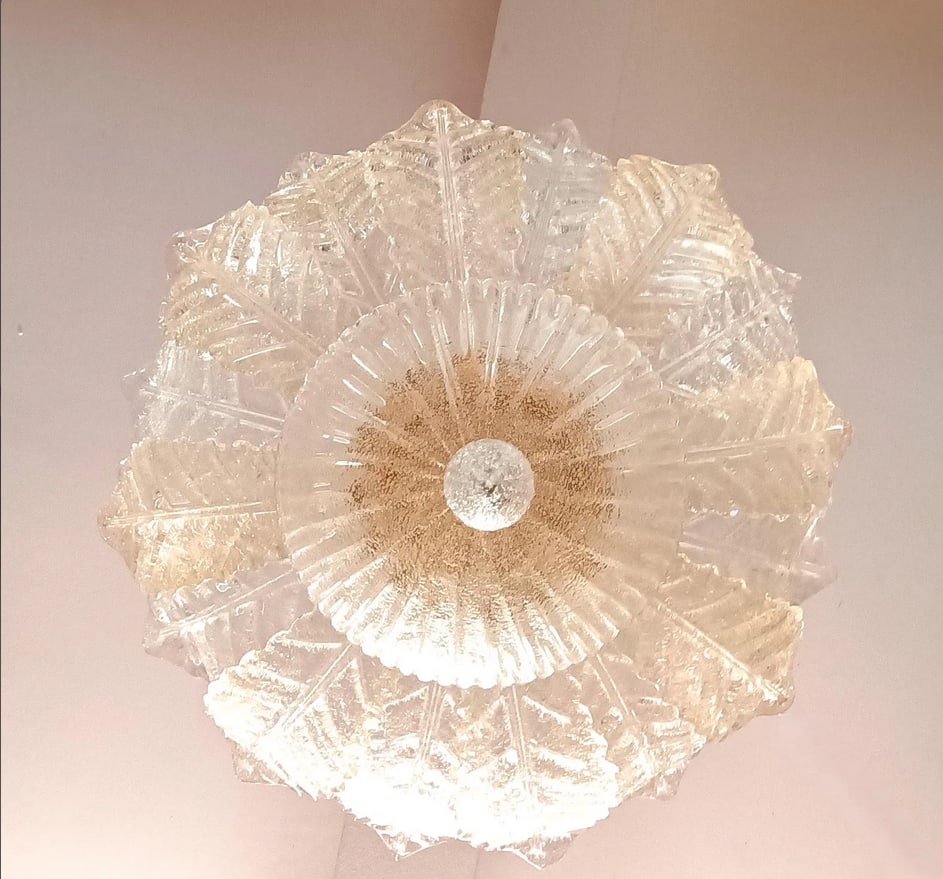 Murano Glass Ceiling Light from Barovier & Toso, 1970s - 9