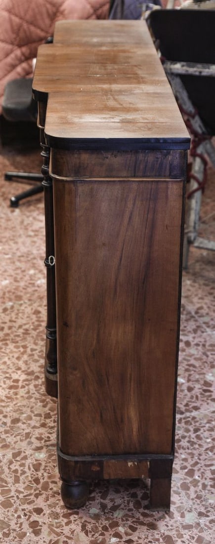 inlaid Furniture Dresser with Mirror and Side Windows - 8