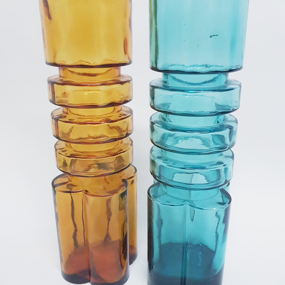 Italian Abstract Glass Bottles from Empoli, Set of 2 - 3