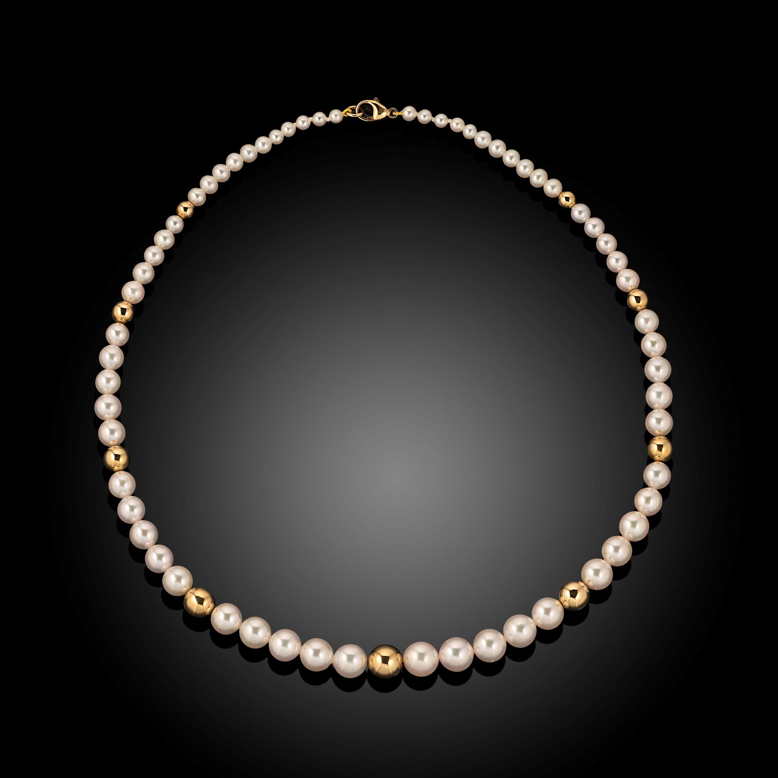 18 Carat Graduated Akoya Pearl And Bead Necklace - 2