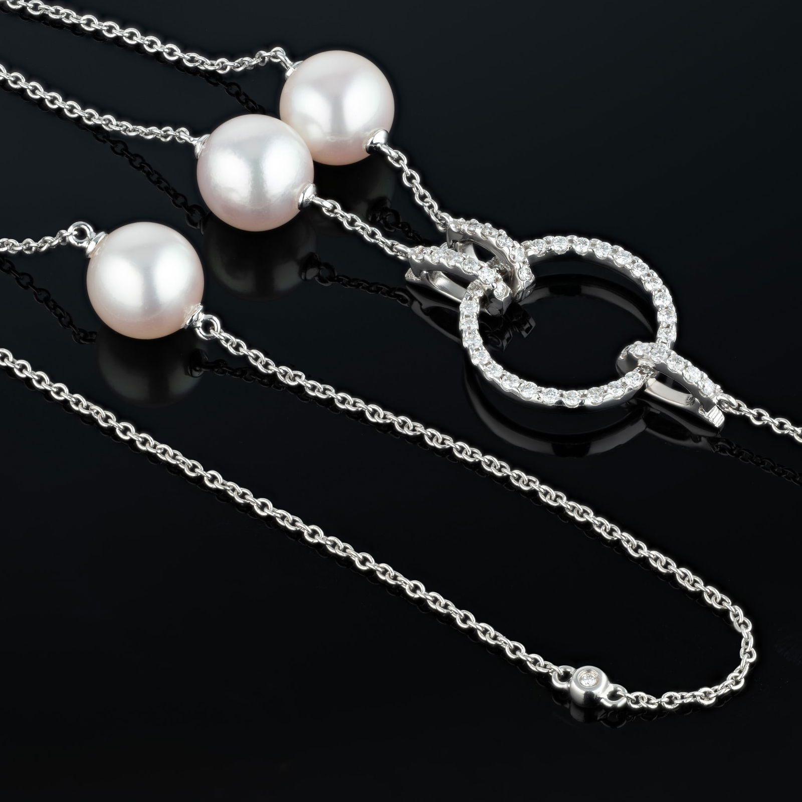 18 Carat Akoya Pearl And Diamond Detachable Necklace - 2