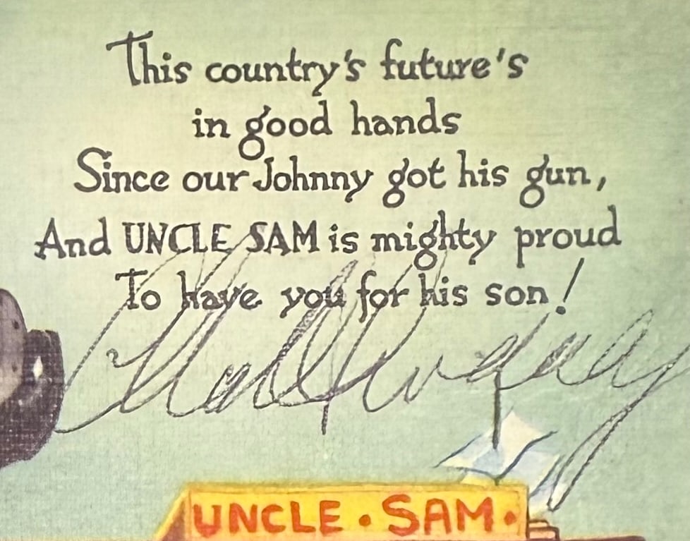 Charles Sweeney, Nagasaki 'Bockscar' Atomic Bomb Pilot, Hand Signed Rare Postcard. COA Supplied On (1 of 3)